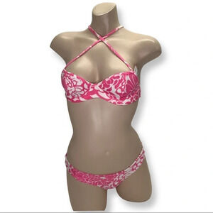 Recco Size Medium Brazilian White & Pink Underwire Bikini Set. New With Tags.